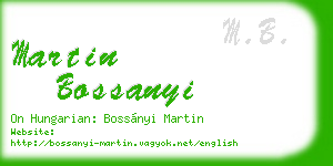 martin bossanyi business card