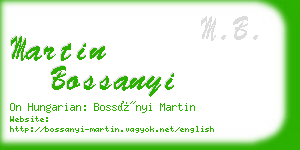 martin bossanyi business card